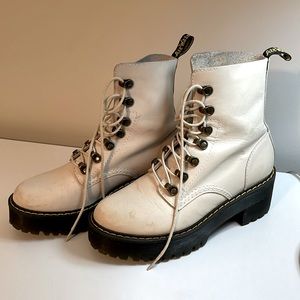 Dr. Martens Temperley Leather Heeled Boots (Bone, US 7/EU 38)